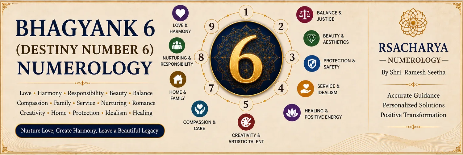 Bhagyank 6 destiny number traits: love, nurturing, home and family, compassion, beauty and healing