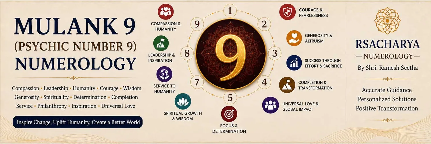 Mulank 9 traits in numerology: courage, compassion, leadership, service, generosity and determination